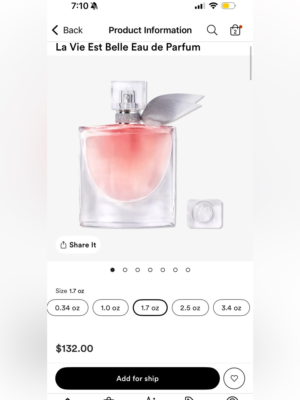 Lancôme  La Vie Est Belle Eau de Parfum 1.7oz retails for $132 NEW